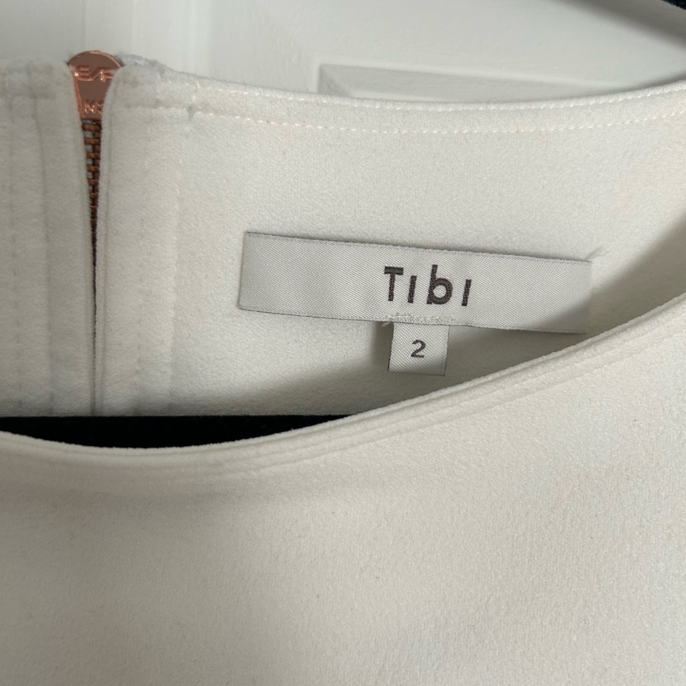 Tibi Cream Ruffled 3/4 Sleeve Blouse - Picture 4 of 5